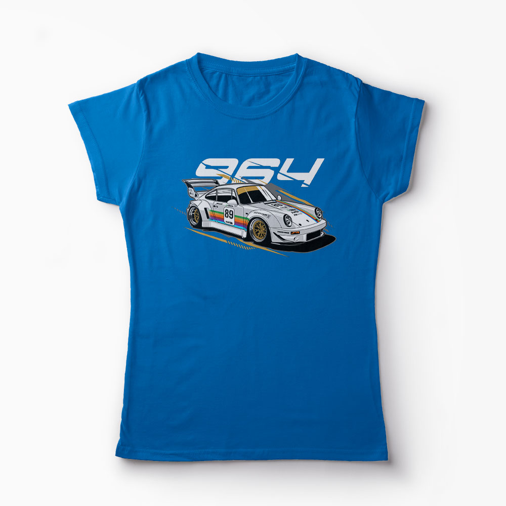 Tricou Porsche 964 RWB - Femei-Albastru Regal